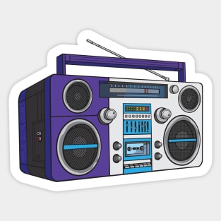 Boombox (Platinum + Blue-Magenta Violet Colorway) Analog / Music Sticker